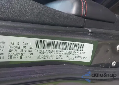 2018 Dodge Durango R/T Rwd z USA, uszkodzony, nr VIN 1C4SDHCT4JC132907